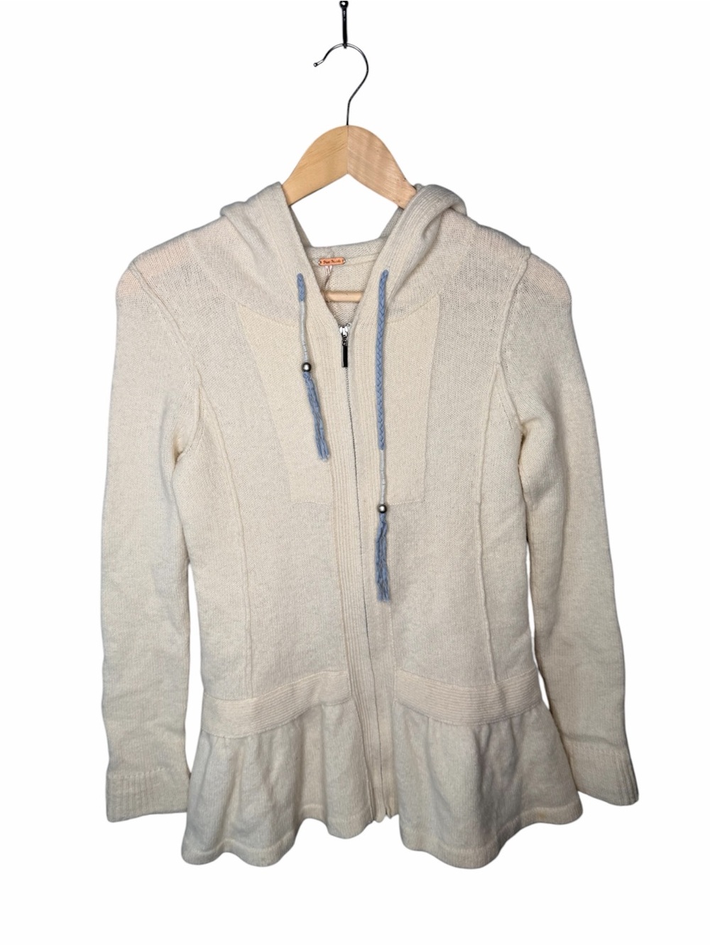 Free People 100% Wool Peplum Full Zip Hoodie - Picture 2 of 10